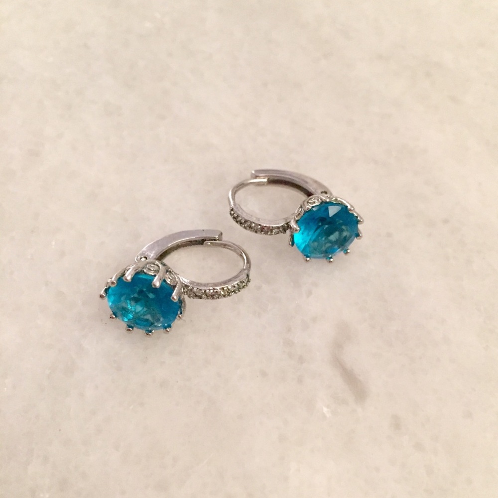 Blue and silver earrings